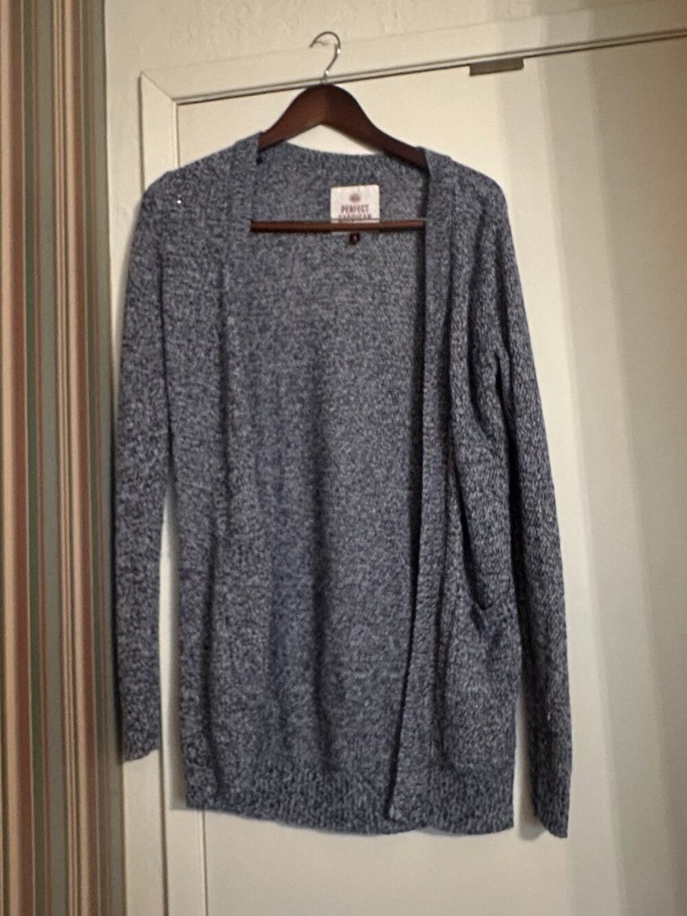 SO blue and gray marled cardigan